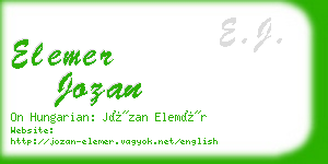 elemer jozan business card